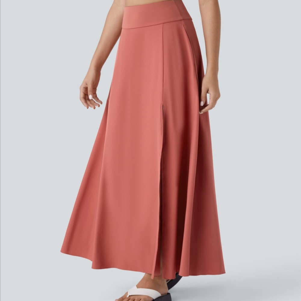 Halara Breezeful High Waisted Pocket 2-in-1 Flowy Quick Dry Maxi Skirt, Size L - Picture 3 of 7